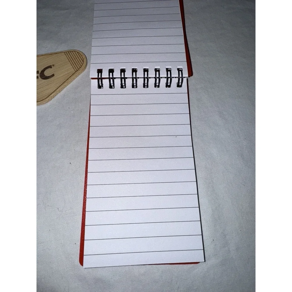 KFC Food Advertising Lot Red Pocket Notebook W/ Mini Pen & Wooden Keychain